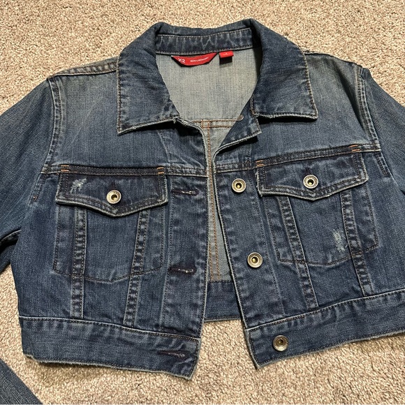 Crop denim jean jacket // Denim Factory women size S - Picture 2 of 9